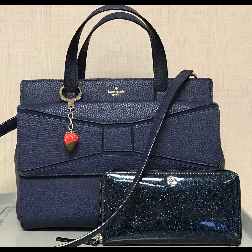 Kate Spade bow bag, Glitter Wallet, and keychain